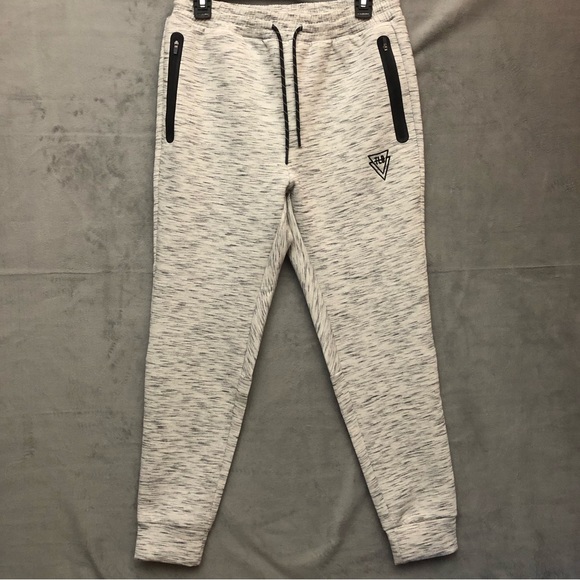 The Lost Breed Men’s Logo Heathered Joggers Sweatpants White Black Small - Picture 1 of 11